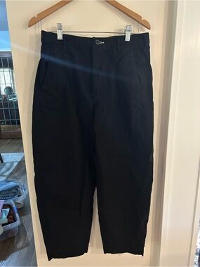 Everlane Black Curved Canvas Pant, rn #139393, high rise cropped